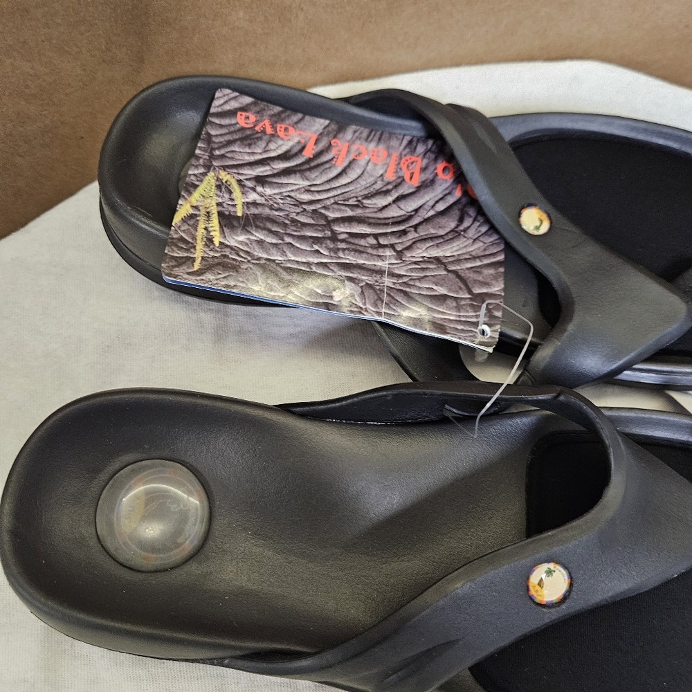 O ' o Black Lava Sandals Women Size 8 - Picture 3 of 16